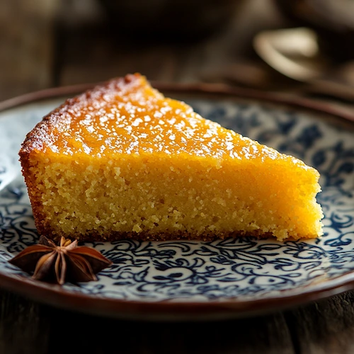 Foto de um bolo mesclado saudável, bonito e apetitoso